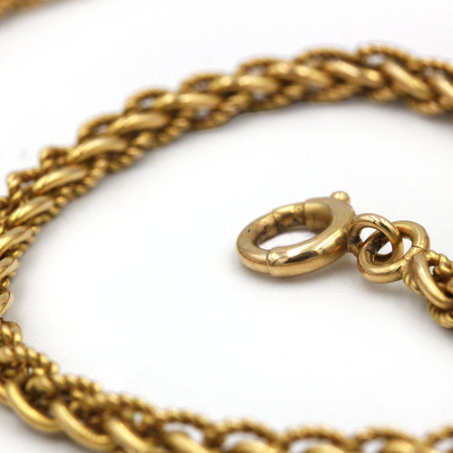 Collier Chaîne Or Jaune - Maille Epi Blé Vintage torsadée lisse 58 Facettes 250426R