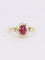 Bague 53 Bague vintage marguerite or jaune rubis ovale diamants 58 Facettes J119