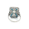 Anello in platino stile diamante con turchese Art Deco 