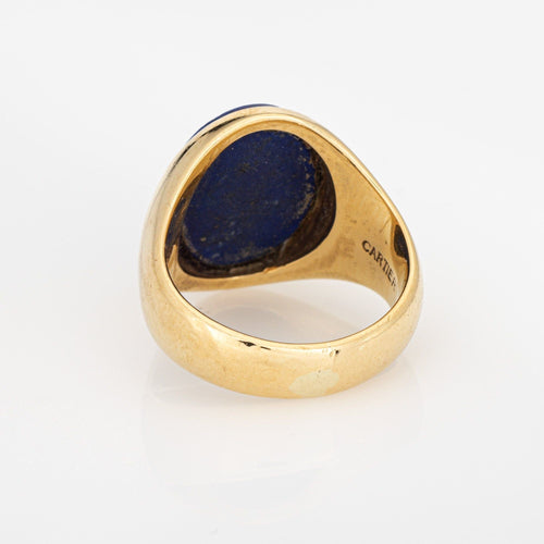 Bague 52 CARTIER - Bague en or jaune des années 70 Larter & Sons Lapis Lazuli Signet 58 Facettes G13985