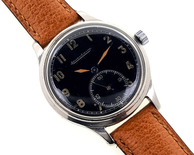 Jaeger-LeCoultre E109 WWII Era 1940 Military Style Officer Small Seconds Vintage Cal 469 WW2 58 Facettes