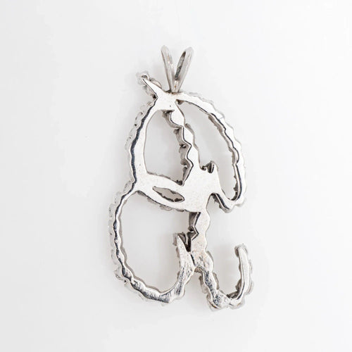 Pendentif 3.81 Diamond Letter B Pendant Vintage White Gold 58 Facettes G13153