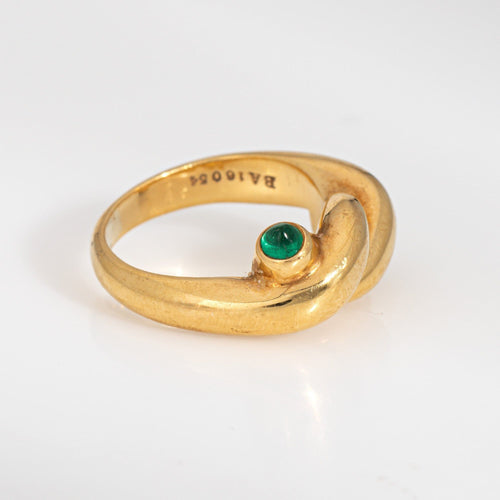 Vintage Bulgari Knot Ring Sapphire Emerald 18k Yellow Gold Sz 5 Signed Jewelry 58 Facettes G13941