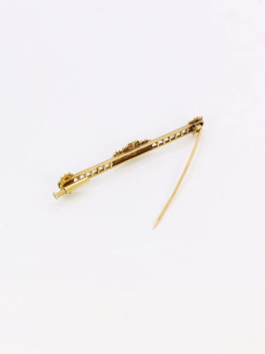Broche Broche barrette Art Nouveau or jaune perles fines 58 Facettes 1095.8