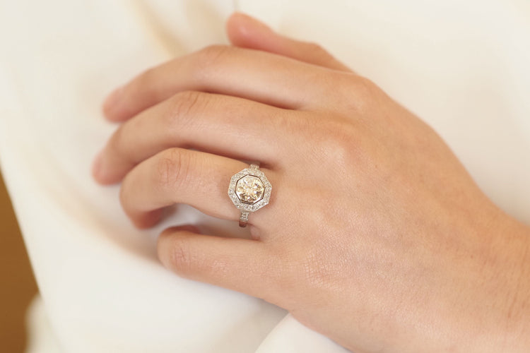 Bague 53 Bague diamant 1,40cts I/VS1 en platine 58 Facettes 25144-26280