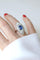 Bague 58 Bague Marquise en Or blanc, Saphir de Ceylan et Diamants 58 Facettes