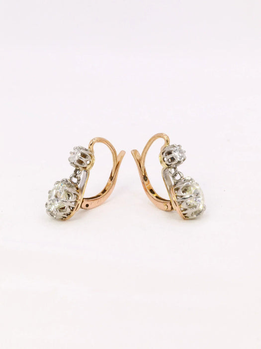 Old cut diamond stud earrings 2.20 ct