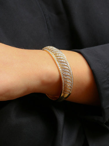 Bracelet Bracelet jonc or jaune diamants 5 ct 58 Facettes J404