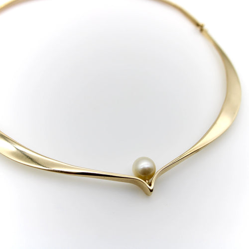 Collier Collier en or jaune avec perle 58 Facettes