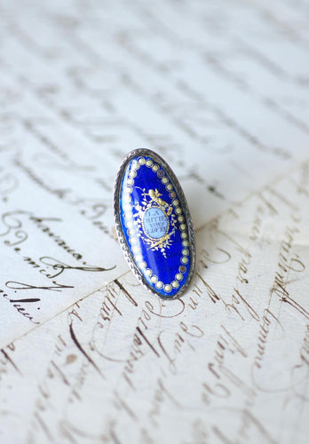 Bague 50.5 Bague XVIIIe Siècle Email Or et Argent 58 Facettes
