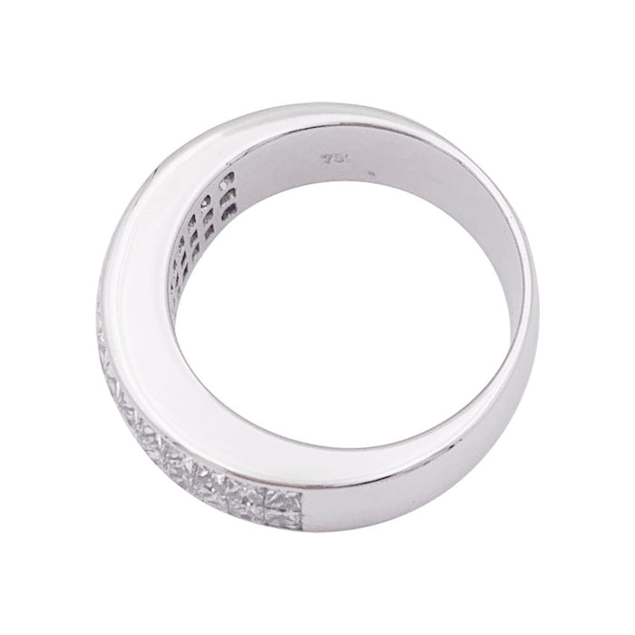 White gold pave ring, princess diamonds.