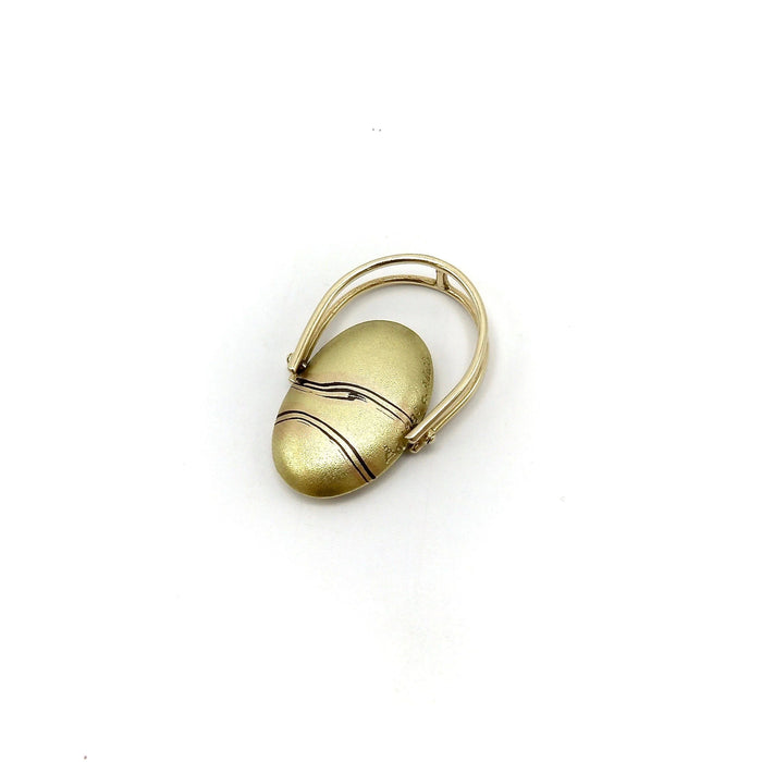 Vintage Carrie Adell gold mokume pebble ring