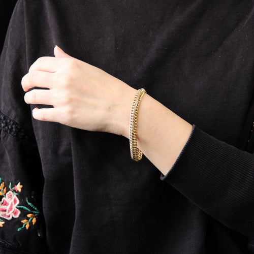 Bracelet Bracelet gourmette américaine fin or jaune 58 Facettes CVBR66