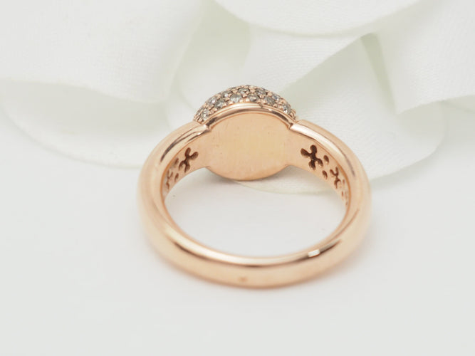 Bague 48 Bague boule en or rose et diamants cognac 58 Facettes 33256