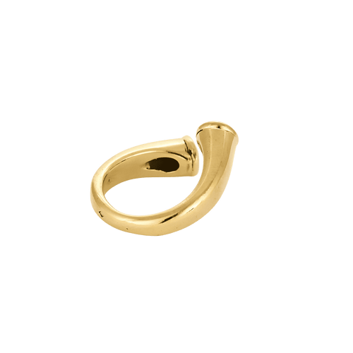 Ring Toi & Moi geelgoud, diamanten en saffier 