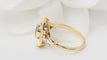Bague 54 Bague vintage en or jaune, saphir et diamants ovale 58 Facettes 32962
