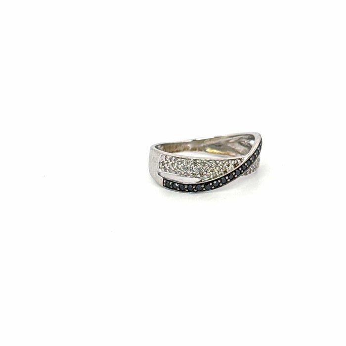 Bague 53 Bague croisée or blanc diamants 58 Facettes 105-GS50465-2