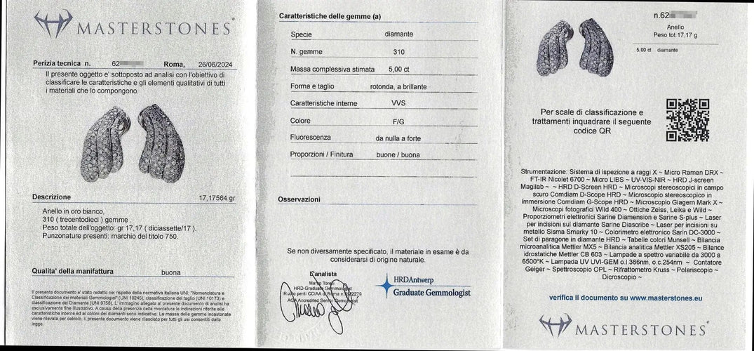 Boucles d'oreilles Boucles d'oreilles en or blanc avec 5 carats de diamants 58 Facettes