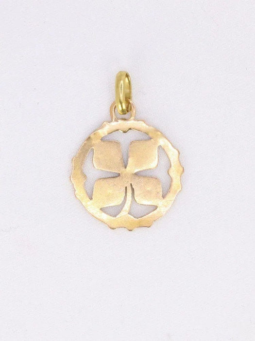 Pendentif trèfle 4 feuilles or jaune 58 Facettes 1087.7