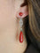 Boucles d'oreilles Boucles d'oreilles pendantes Art Deco corail rouge diamants taille rose 58 Facettes 1087.19