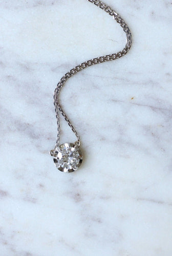 Bague Collier solitaire diamant 1.24 Cts 58 Facettes