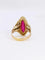Bague 57 Bague vintage or jaune torsadé rubis 58 Facettes 1087.15