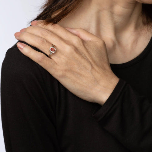 Bague Bague citrine orange diamants 58 Facettes G13476