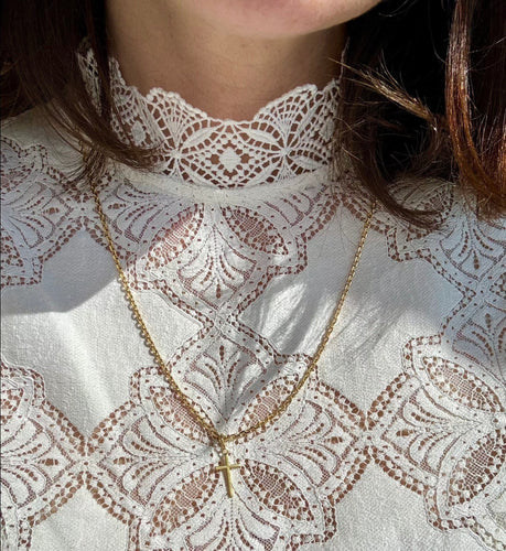 Pendentif Pendentif petite croix or jaune 58 Facettes REF24037B-201