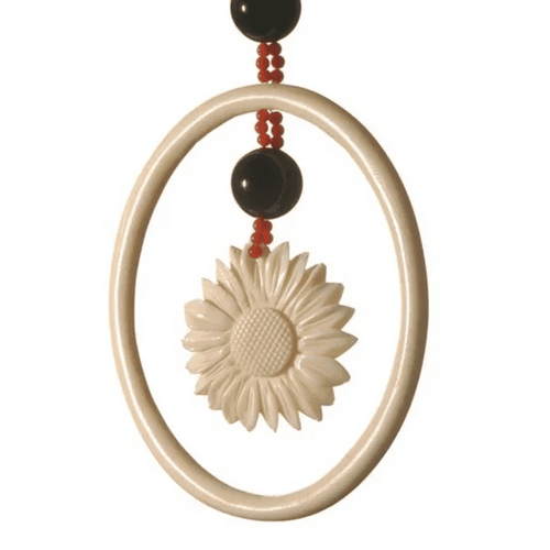 Collier Long Sautoir Ivoire, onyx, Corail ancien 58 Facettes S19