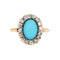 Bague 51 Bague victorienne, turquoise, diamants, or jaune 58 Facettes G12372
