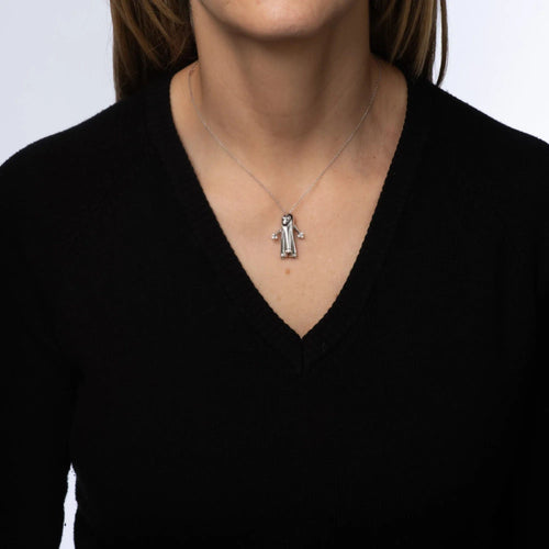 Collier Collier fantôme en or blanc et diamants 58 Facettes G13708