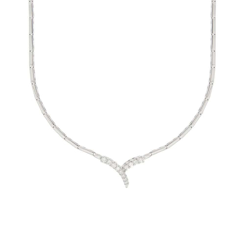 Collier Collier Or blanc Diamants 58 Facettes 32630