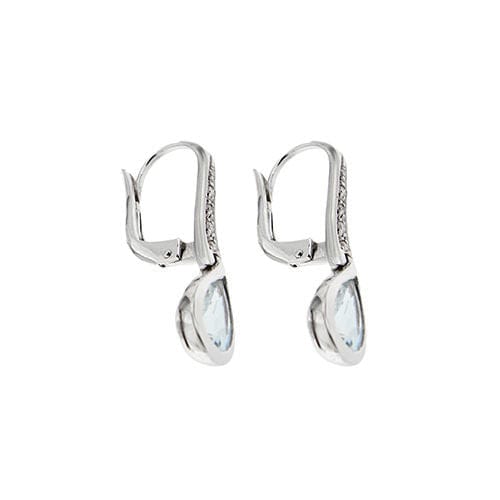 Boucles d'oreilles Boucles d'oreilles en aigue-marine et diamants 58 Facettes 29435