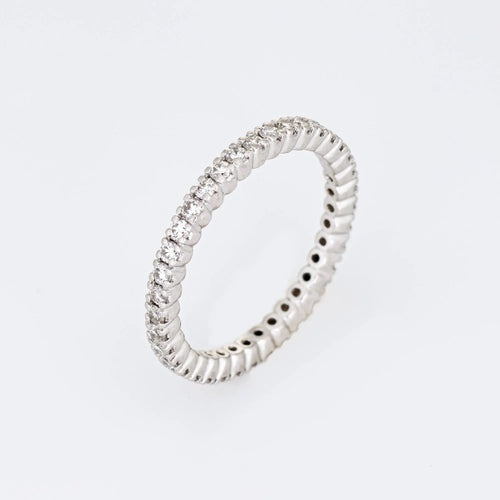Bague Bague d'éternité en diamant, taille 5, alliance empilable en platine, bijou de mariage raffiné 58 Facettes G12312