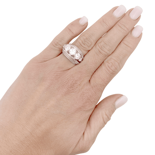 Bague 53 Bague platine, diamants. 58 Facettes 34295