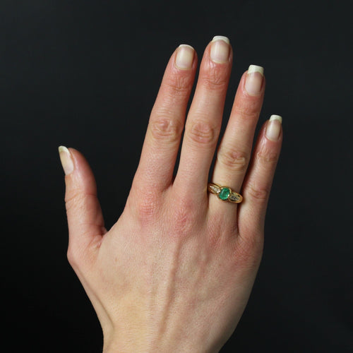 Bague 58 Bague émeraude diamants occasion 58 Facettes CV124