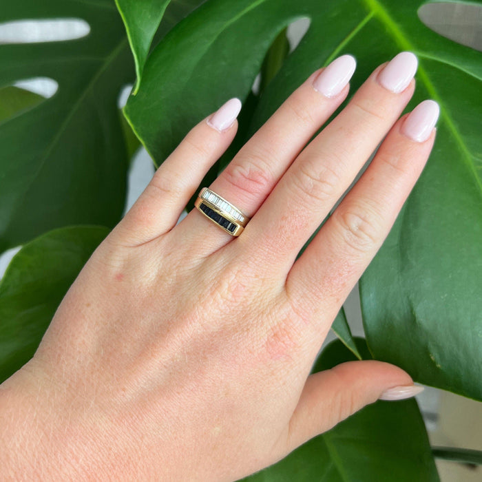 Bague Bague or blanc et jaune saphirs et diamants 58 Facettes 39