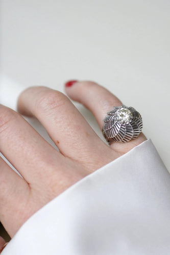 Bague 45.5 Bague Boule Spirale Diamant et Platine 58 Facettes