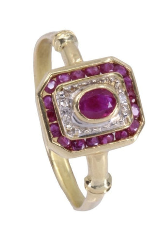 Bague 56 Bague moderne rubis diamants 58 Facettes 089111