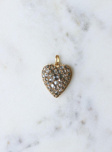 Pendentif Pendentif Ancien Cœur Diamants sur Or Rose 58 Facettes
