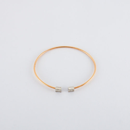 Bracelet Bracelet Jonc or rose diamants 58 Facettes