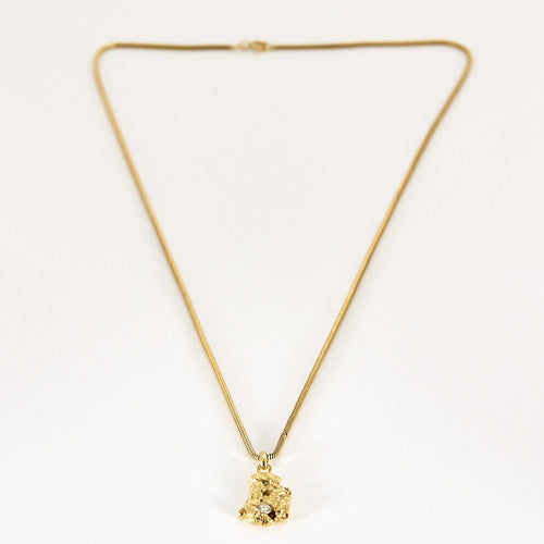 Collier Collier or jaune maille serpent et pépite d'or 58 Facettes ALE4276