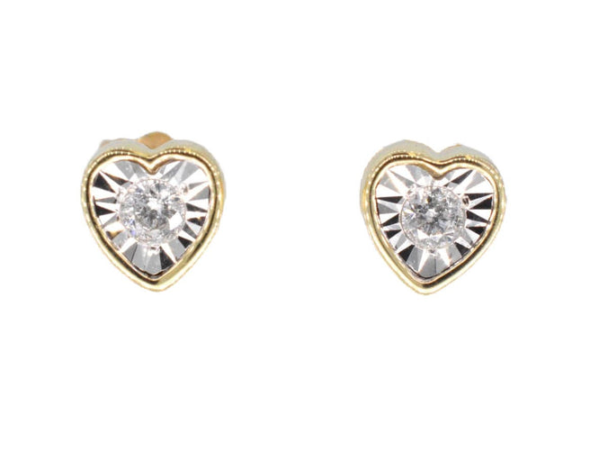 Boucles d'oreilles Boucles d'oreilles en or avec un diamant taille brillant en forme de cœur 58 Facettes 2099