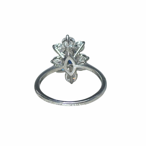 Bague 53 Bague marquise or blanc saphir diamants 58 Facettes 88