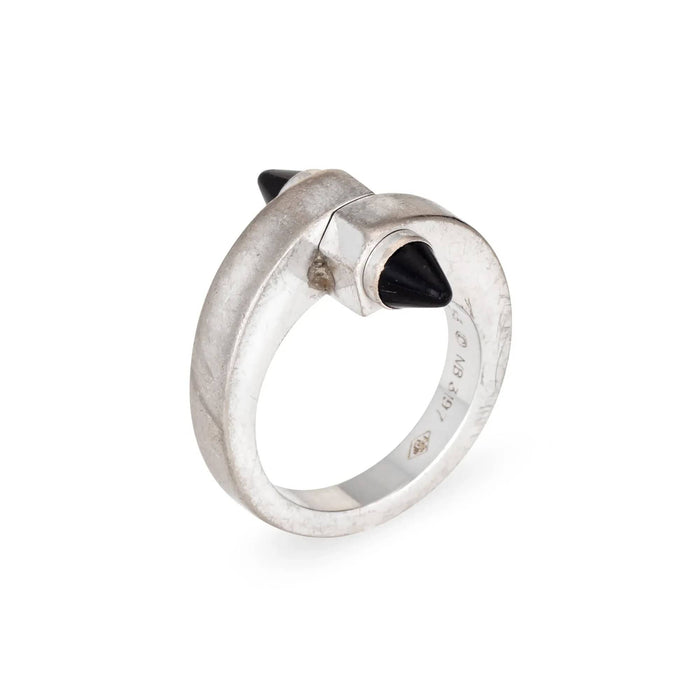 Bague 53 Bague Menotte Onyx de Cartier en or blanc 18 carats 58 Facettes G13580