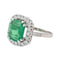 Bague 51 Bague Marguerite Or blanc, Platine Emeraude, Diamant 58 Facettes 3853104CN