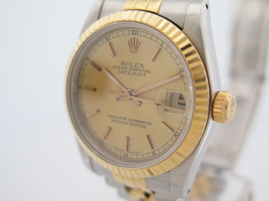 Montre vintage montre ROLEX oyster perpetual datejust 31 mm or acier auto 58 Facettes 263873