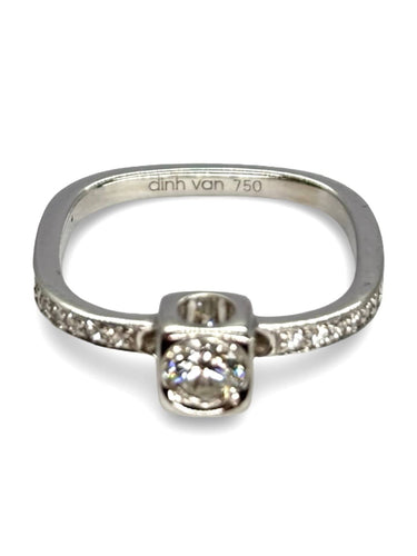 Bague 47 Bague Dinh Van "Le Cube" or blanc et diamants 0,27 ct 58 Facettes 1246