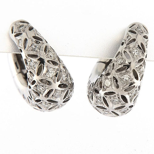 Boucles d'oreilles Boucles d'oreilles en or blanc avec diamants taille brillant et huit-huit 58 Facettes G3775