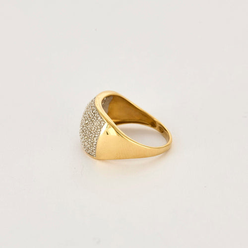 Bague 58 Bague jonc or gris et or jaune et diamants 58 Facettes GU254